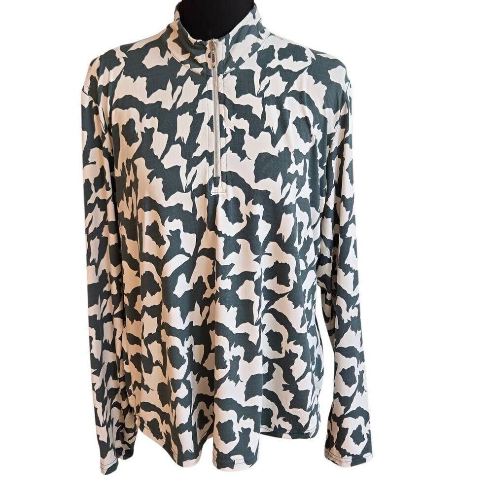 GG Blue Luxe Sport Womens Athletic Performance Long Sleeve UPF Top XL